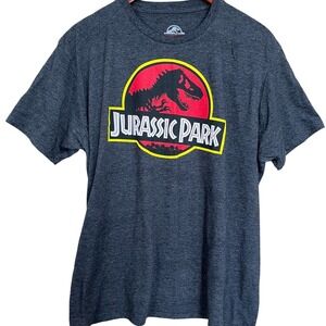 Jurassic Park Tshirt Adult XL Heather Gray Universal City Studios Crew Casual